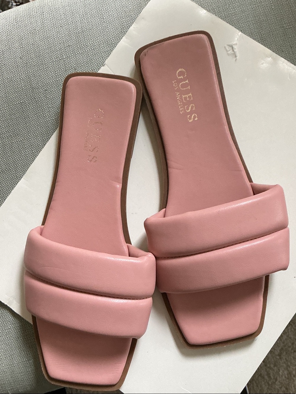 GUESS Pink Padded Slide Sandals